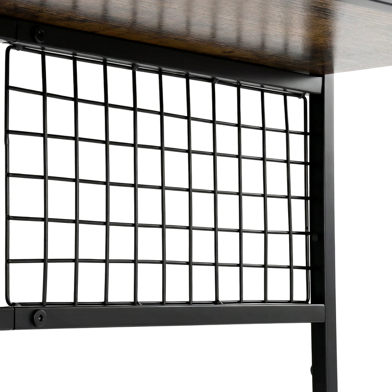 Advwin 3-Tier Desktop Organizer with Hooks Rustic Brown