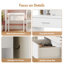 Advwin Dressing Table Set with 10 LED Bulb Mirror