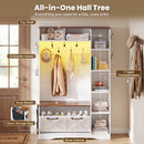 Advwin All-in-One Coat Rack with Flip Shoe Cabinet
