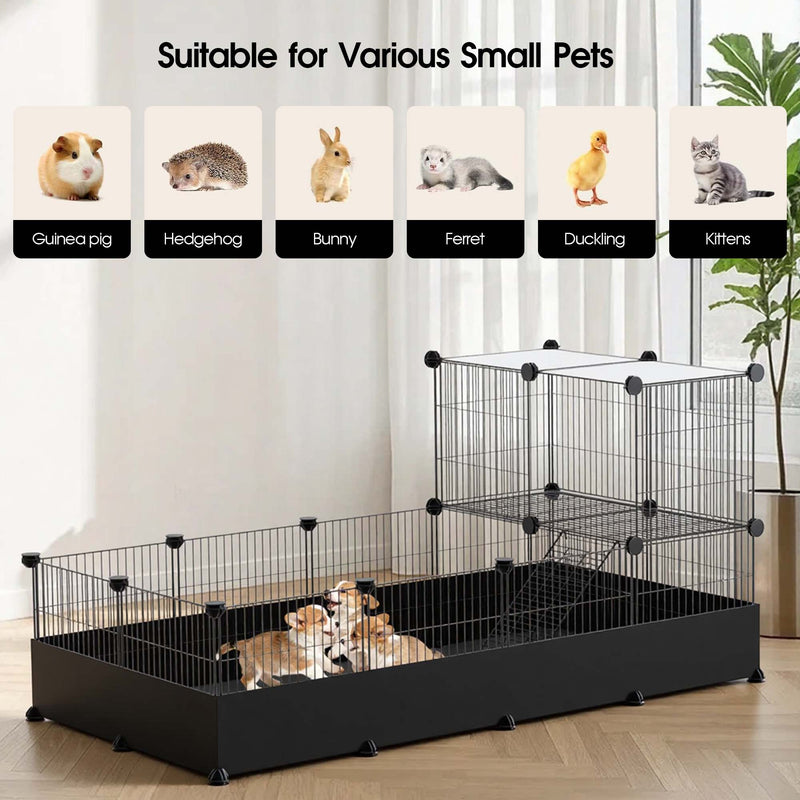 Advwin Guinea Pig Cage with Waterproof Mat & Ladder