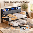 Advwin Single Metal Daybed Frame with Trundle Black