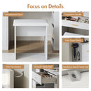 Advwin Vanity Desk with Lighted Mirror and Charging Port