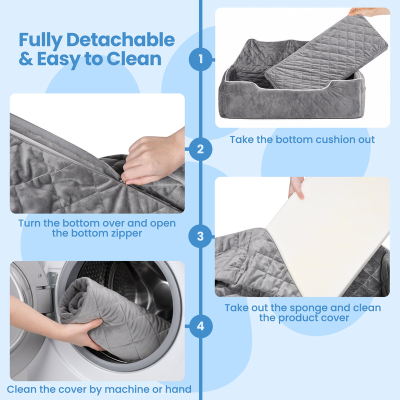 Advwin Dog Car Seat with Safety Belts & Storage