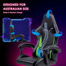 Advwin Gaming Chair Massage Lumbar with Footrest Green