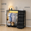 Advwin Fabric Chest of Drawers with Hanging Rack
