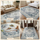 Advwin Vintage Thick Carpet Non-Slip Washable Rug Grey (Pre-Order)