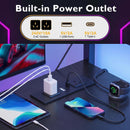 Advwin L Shaped Reversible Computer Desk with LED Lights
