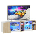 Advwin 160cm LED TV Unit with Adjustable Glass Shelves