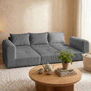 Advwin 235cm Corduroy 3-Seater Modular Sofa Bed