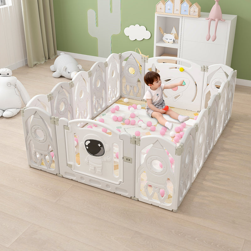 Advwin Foldable Baby PlayPen Grey - Main Image