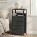 Advwin Bedside Table with 4 Drawers and Charging Station