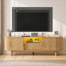 Advwin 157cm TV unit Cabinet w/ Power Outlet & LED Light
