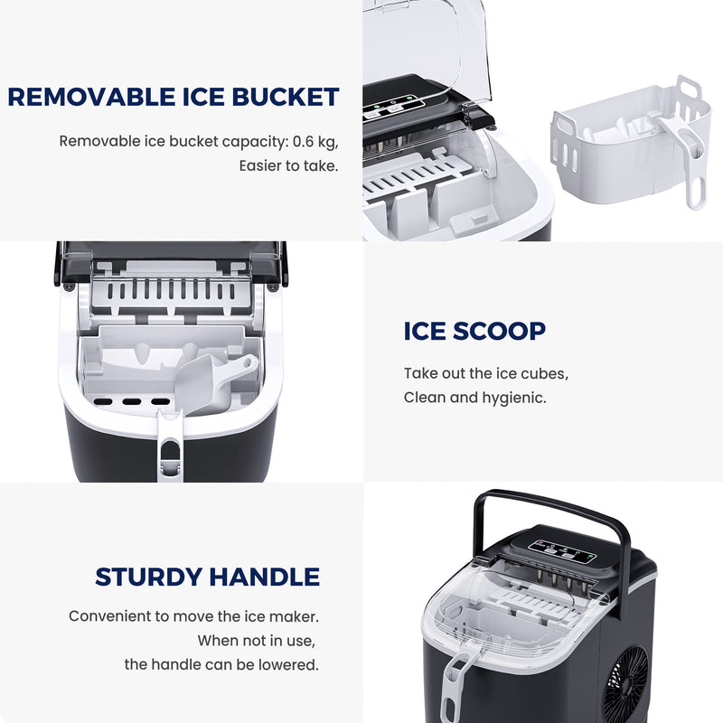 Advwin Portable Countertop Ice Maker with Handle & Basket