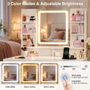 Advwin LED Extendable Dressing Table with 8 Drawers