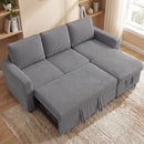 Advwin L Shaped Sectional Sofa Bed w/ Storage Chaise