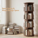 Advwin 4-Tier 360° Rotating Bookshelf Brown