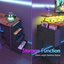 Advwin L Shaped Gaming Desk with LED Lights