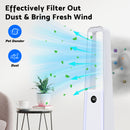 Advwin Quiet Bladeless Tower Fan with 4-Color Lights