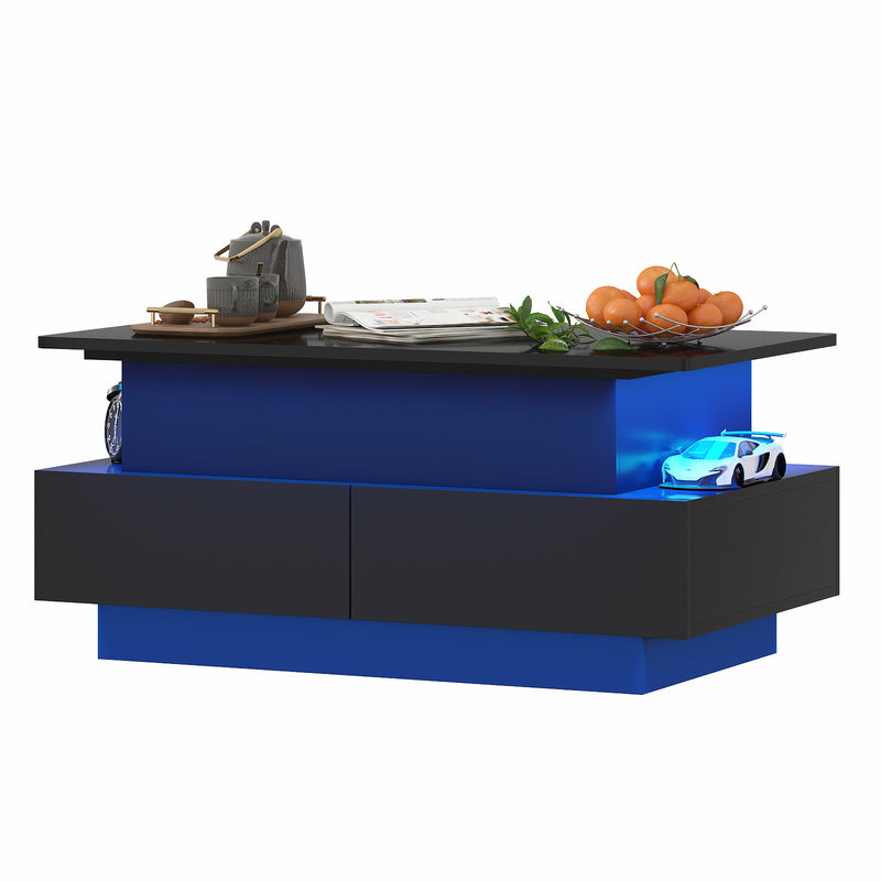 Advwin Lift Top Coffee Table with LED Lights