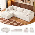 Advwin 278cm L Shape Modular Sectional Sofa Corduroy
