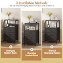 Advwin Bedside Table with 3 Drawers and Charging Station