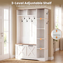 Advwin All-in-One Coat Rack with Flip Shoe Cabinet