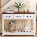 Advwin 100cm Vintage Console Table w/ 3 Drawers & Open Shelf
