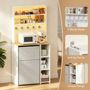 Advwin Bakers Rack w/ Mini Fridge Space & Power Outlets