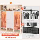Advwin Fabric Drawer Dresser with Hanging Rack