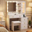 Advwin Dressing Table LED Makeup Mirror Stool Set