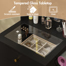 Advwin Dressing Table Stool Set Glass Desktop
