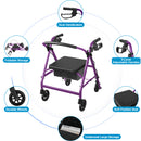 Advwin 4 Wheels Rollator Walker with Dual Brake System