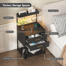 Advwin Bedside Table with Charging Station LED Lights (Pre-Order)