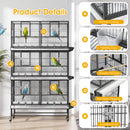 Advwin 3-Tier Bird Cage with Rolling Stand 133×52×197cm