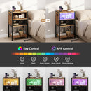 Advwin LED Bedside Table with Charging Station