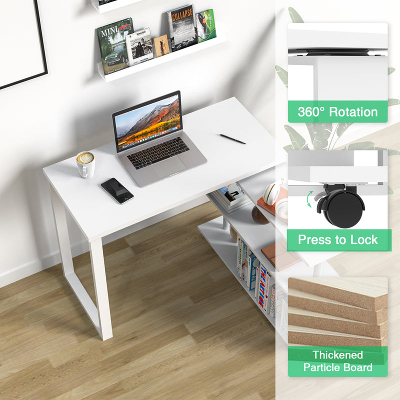 Advwin Office Desk Computer Desk Swivel L-shape