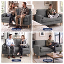 Advwin 2 Seater Corduroy Loveseat Sofa with Tufted Cushion