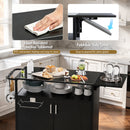 Advwin Mobile Kitchen Island with Foldable Side Table