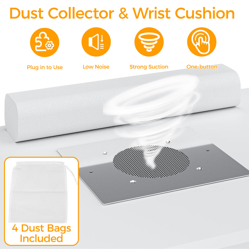 Advwin Manicure Table with Dust Collector Rotating Reversible