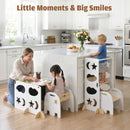 Advwin 4-in-1 Foldable Toddler Step Stool with Blackboard