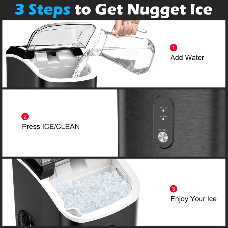 Advwin Nugget Ice Maker Countertop Portable Ice Machine