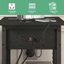 Advwin Side Table Flip Top Night Stand with Charging Station