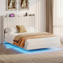Advwin Velvet Floating Bed Frame with RGB LED