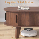 Advwin 120cm Oval Lift Top Coffee Table w/ Hidden Storage