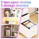 Advwin L Shaped Gaming Desk with LED Lights 148cm