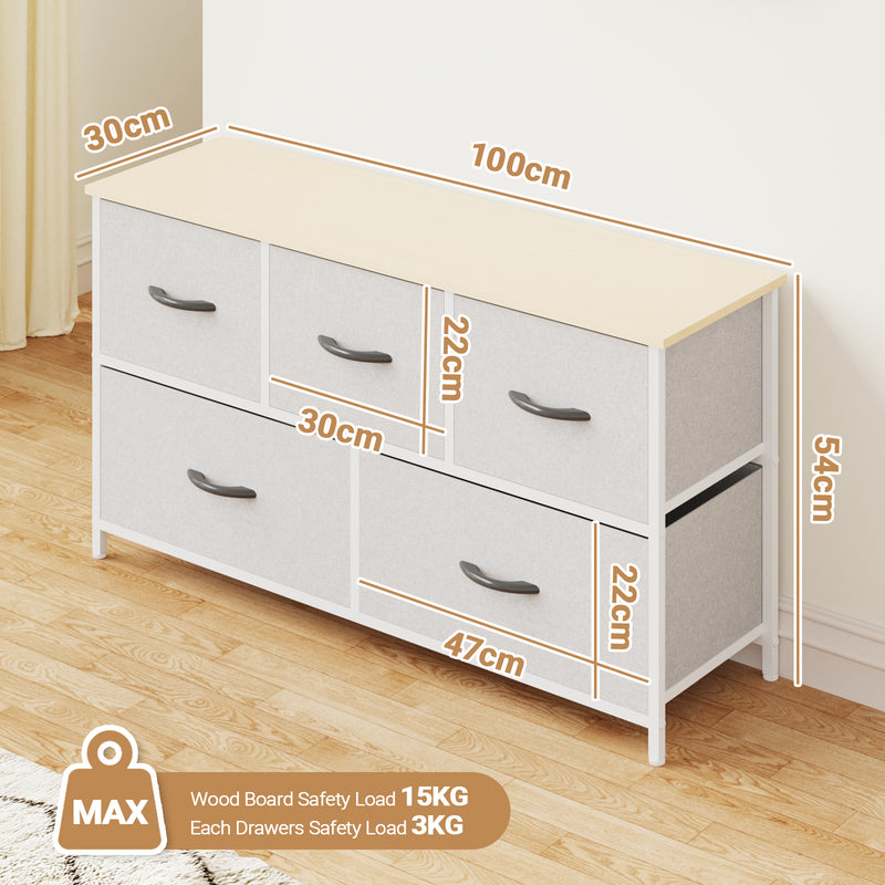 Advwin Chest of Drawers 5 Drawer Storage Cabinet