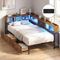 Advwin King Single Corner Bed Frame with Storage Drawers