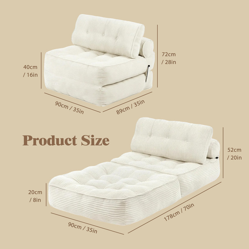 Advwin 3-in-1 Folding Sofa Bed with Pillow