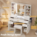 Advwin Dressing Table w/ 3-Way Mirror & 9 Drawers