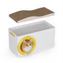 Advwin Plastic Cat House with Scratching Board